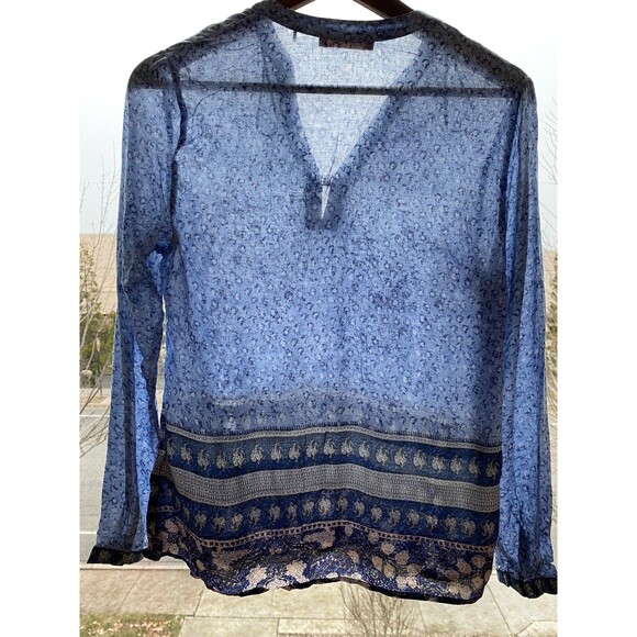 EDC since 98 Womens XS Long Sleeve Blue V Neck Lightweight Tops Shirt - Picture 2 of 9